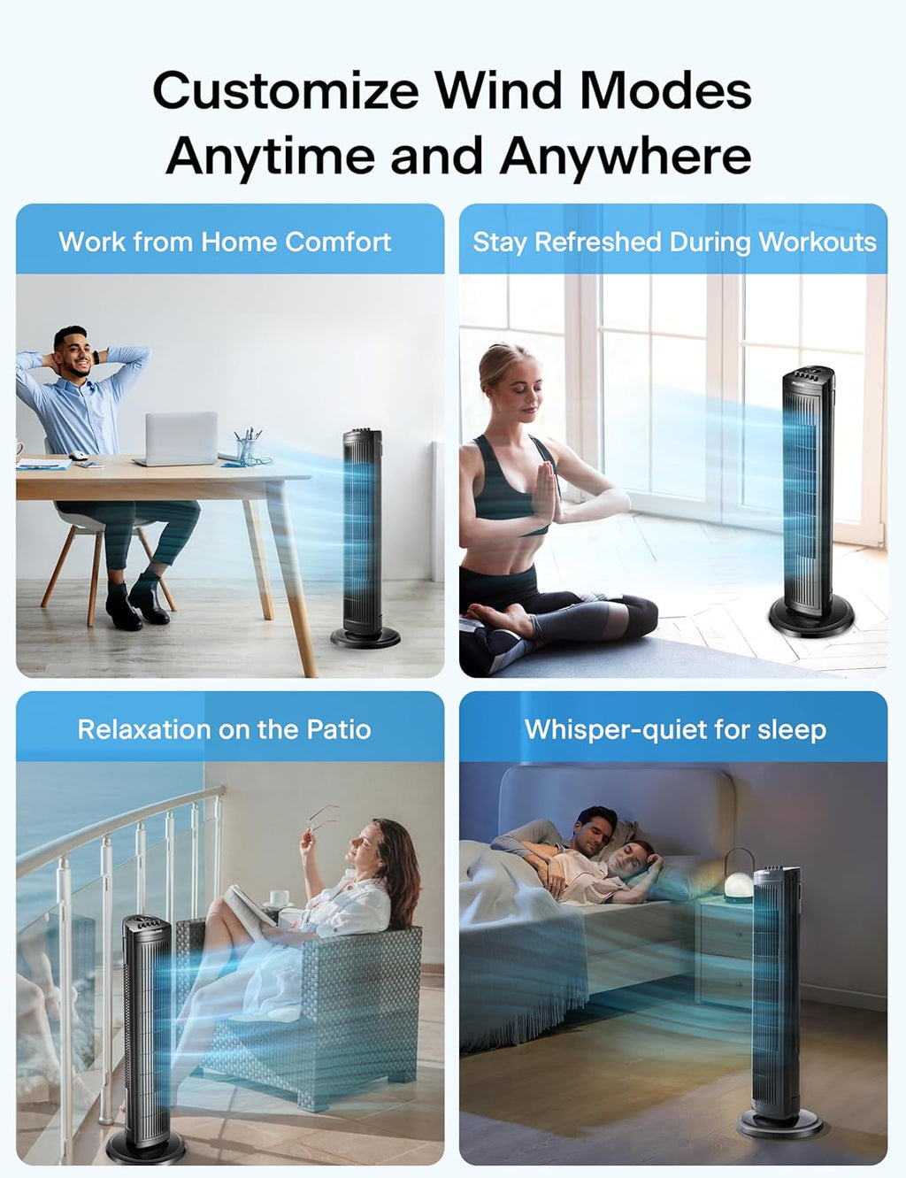 Tower Fan for Bedroom